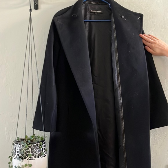 Ellen Tracy black wool trench coat (6) - Picture 6 of 7
